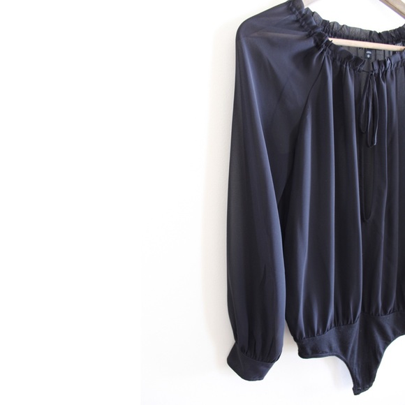 Express Sheer Long Sleeve Thong Bodysuit - Picture 3 of 9